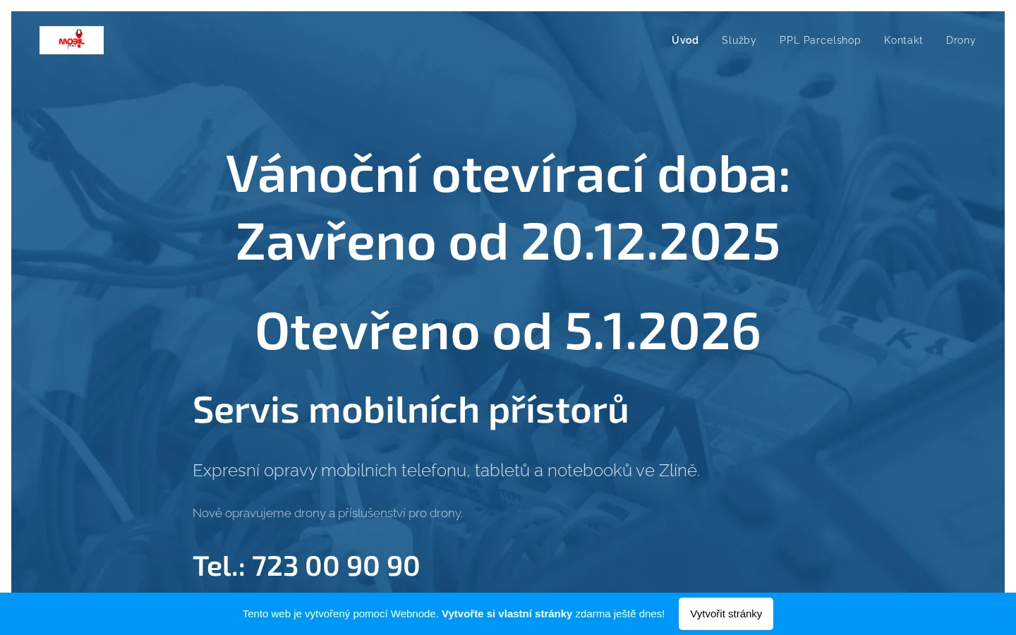 Mobil plus Zlín website