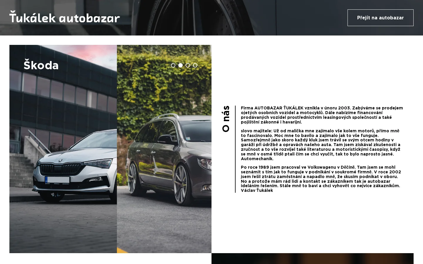 Autobazar Ťukálek website