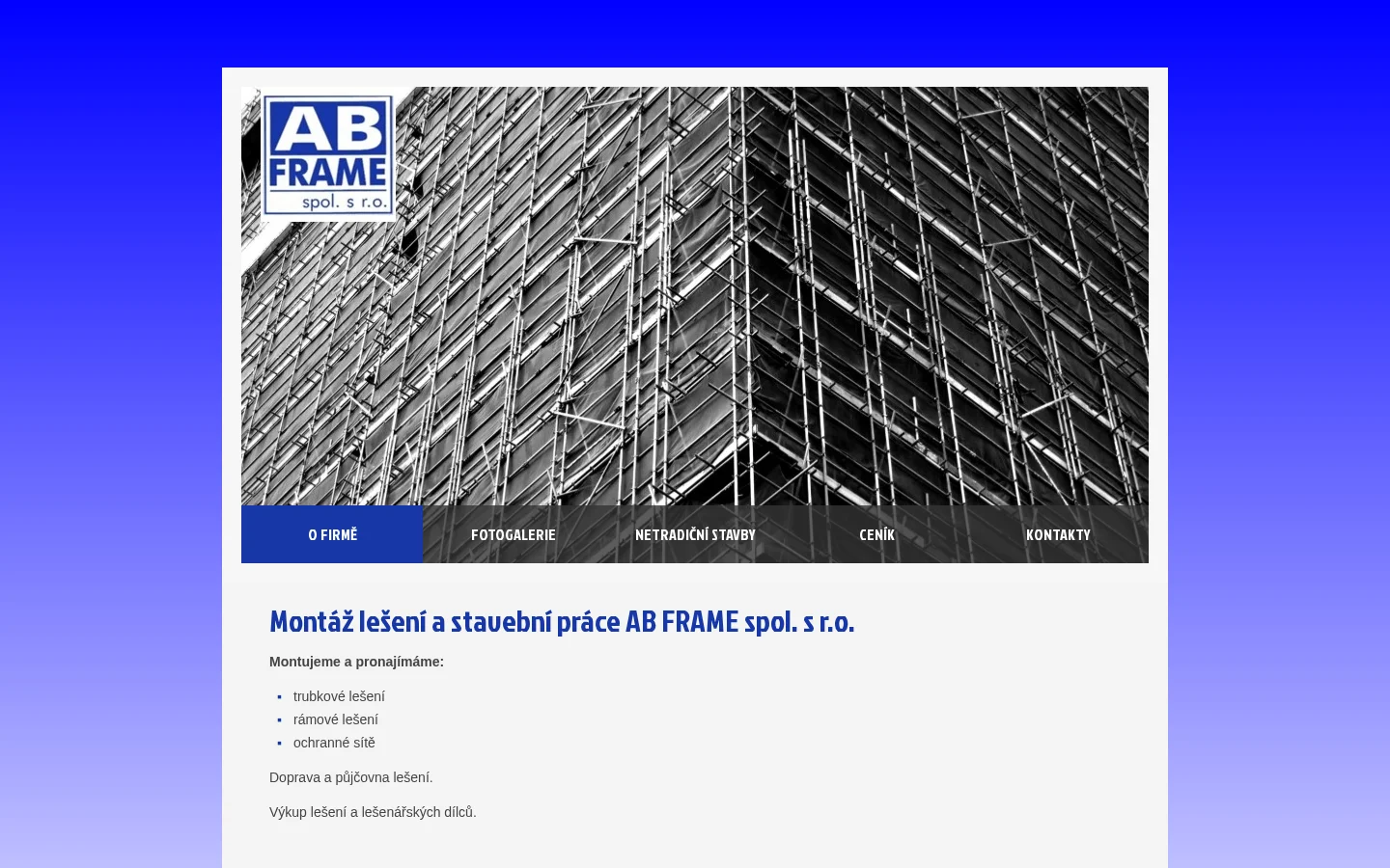 AB Frame website