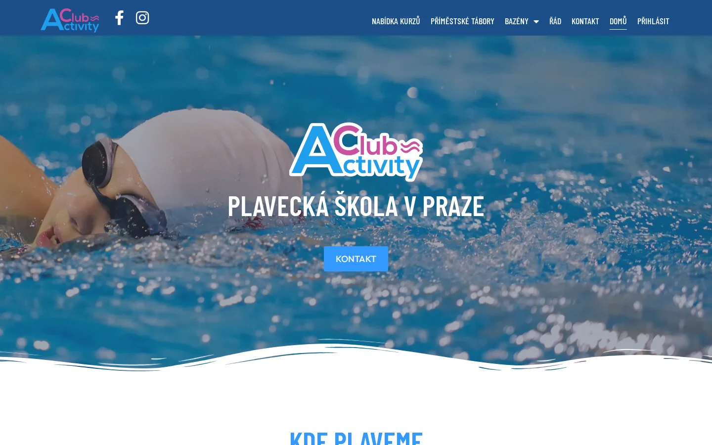 Activity club - Plavecká škola website