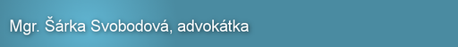 Mgr. Šárka Svobodová, advokátka logo
