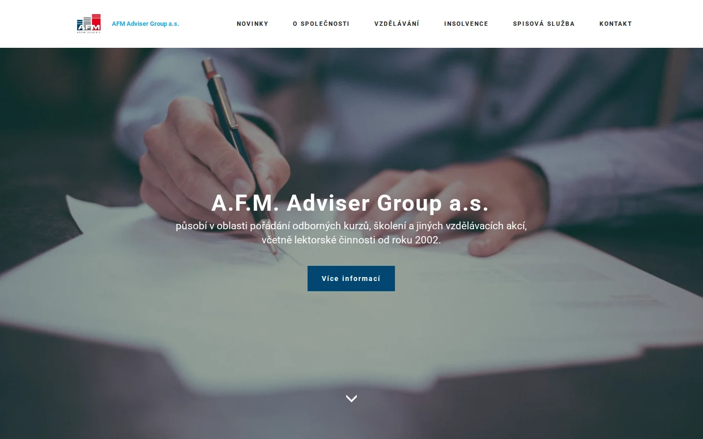AFM Adviser Group a.s. website