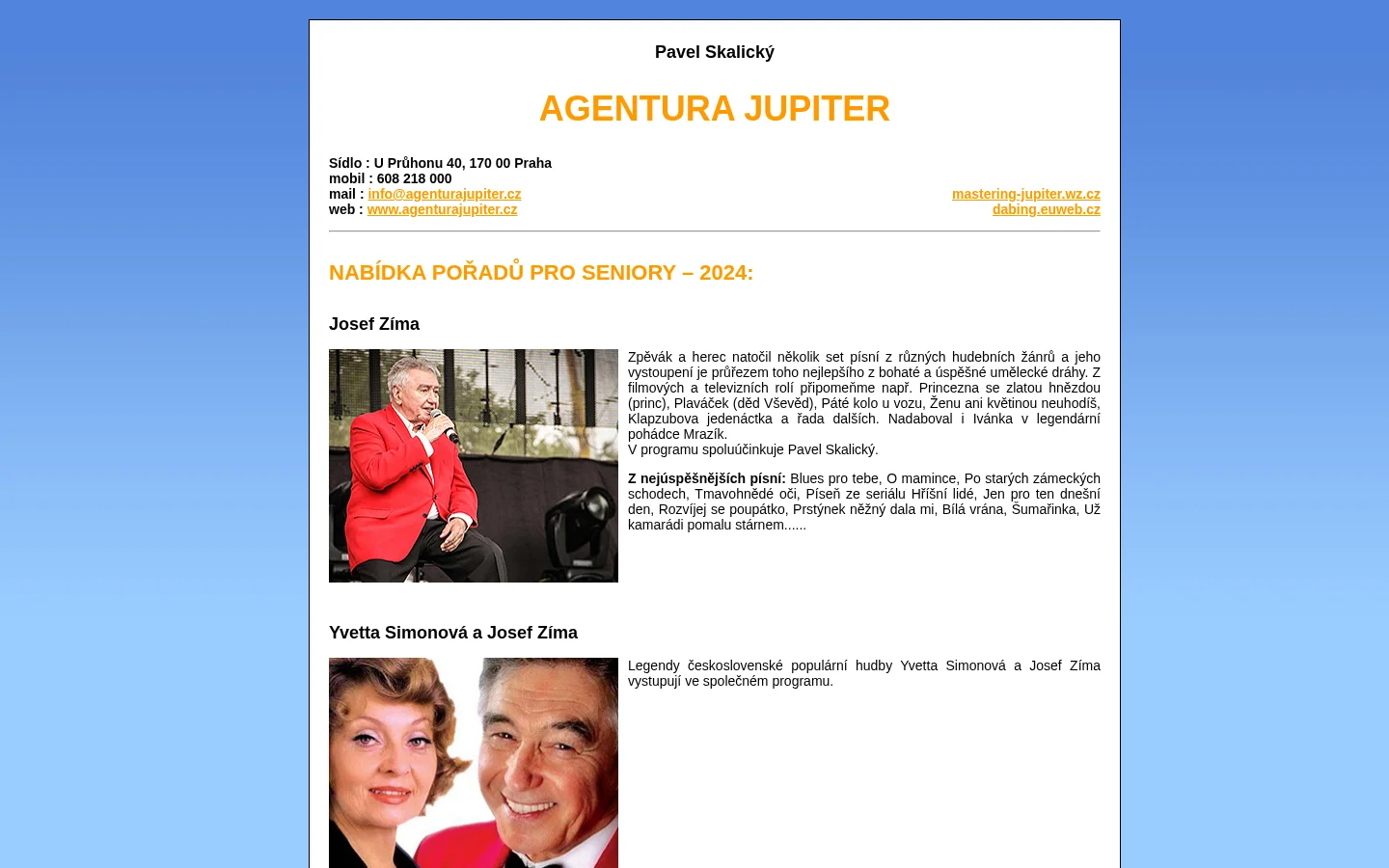 Agentura Jupiter website