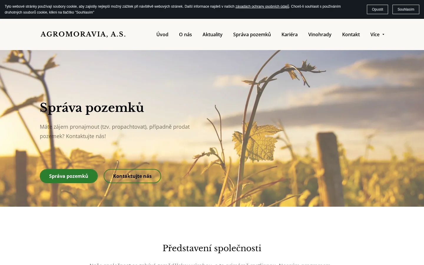 AGROMORAVIA, a.s. website