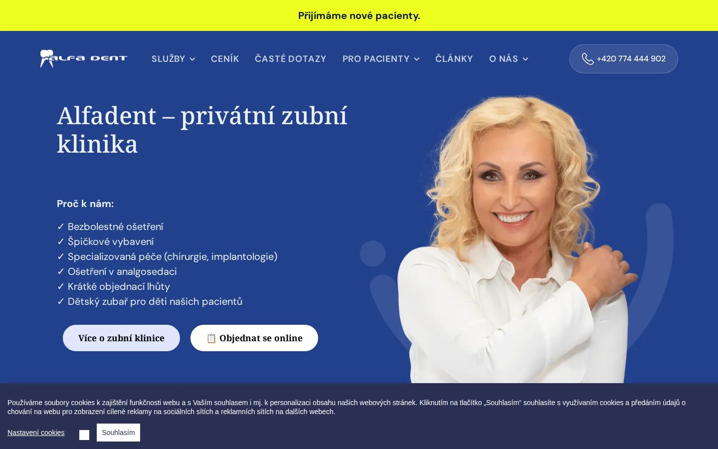 Alfadent, s.r.o. website