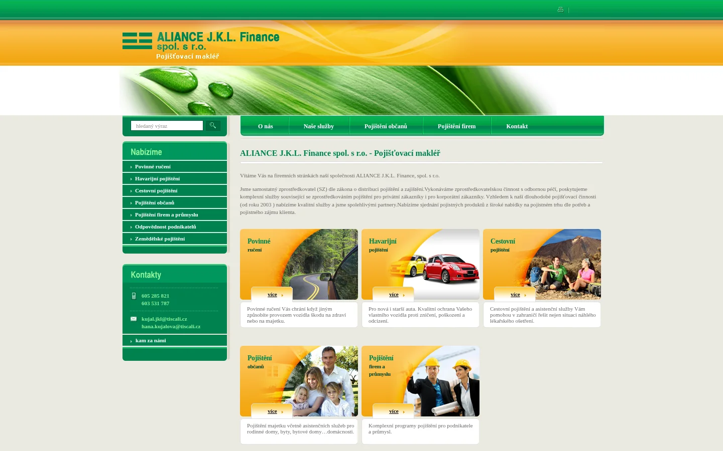 ALIANCE J.K.L. Finance, spol. s r.o. website