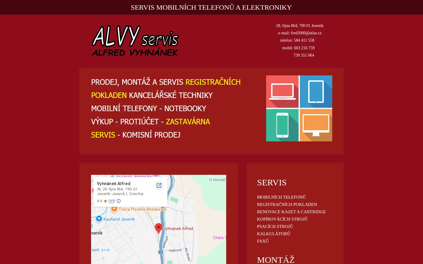 AlvyServis - Alfred Vyhnánek website