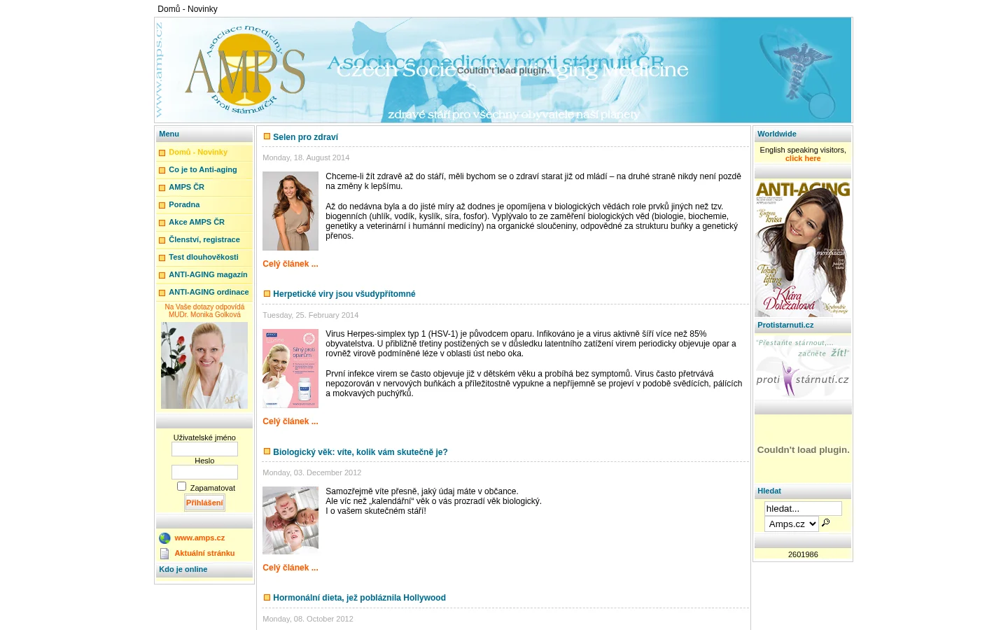 Asociace medicíny proti stárnutí ČR website