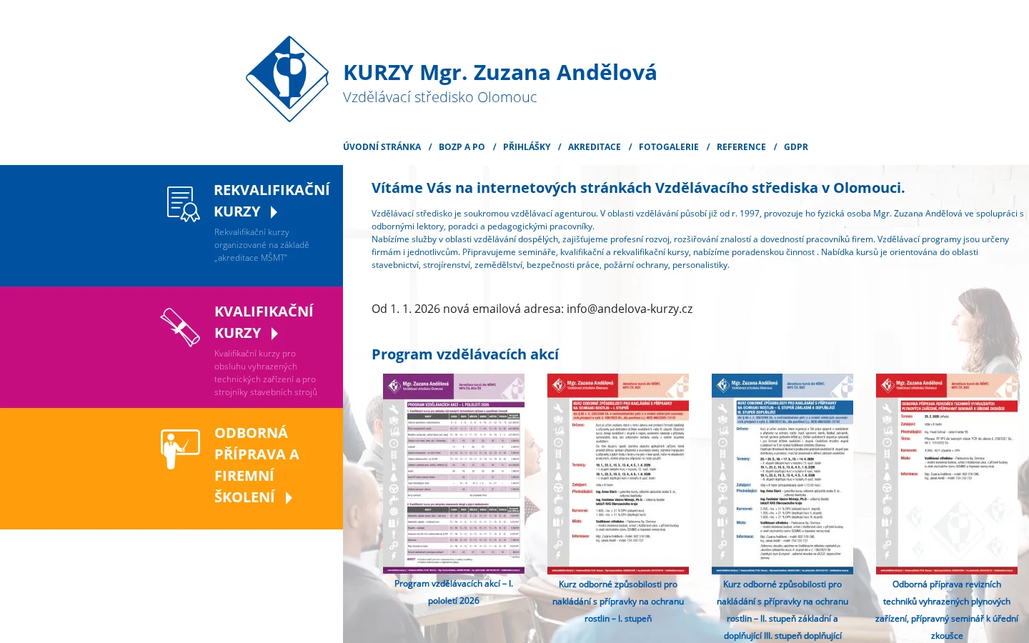 Mgr. Zuzana Andělová website