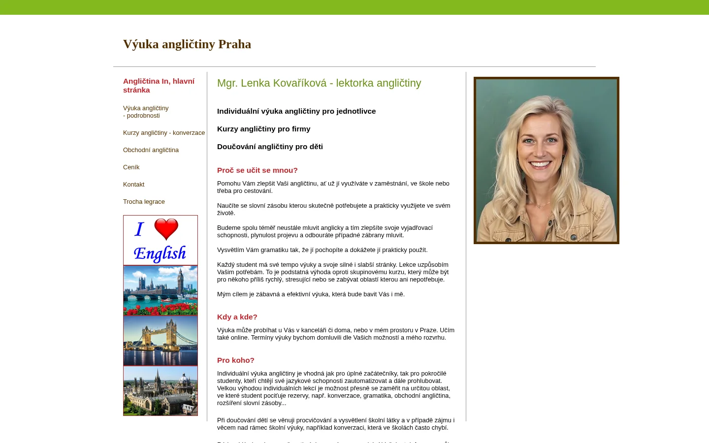 Mgr. Lenka Kovaříková website