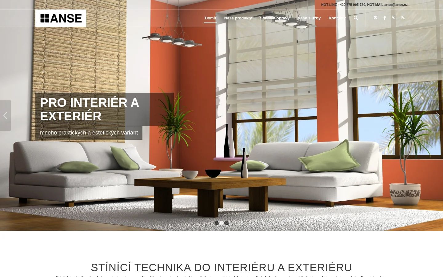 ANSE stínící technika website