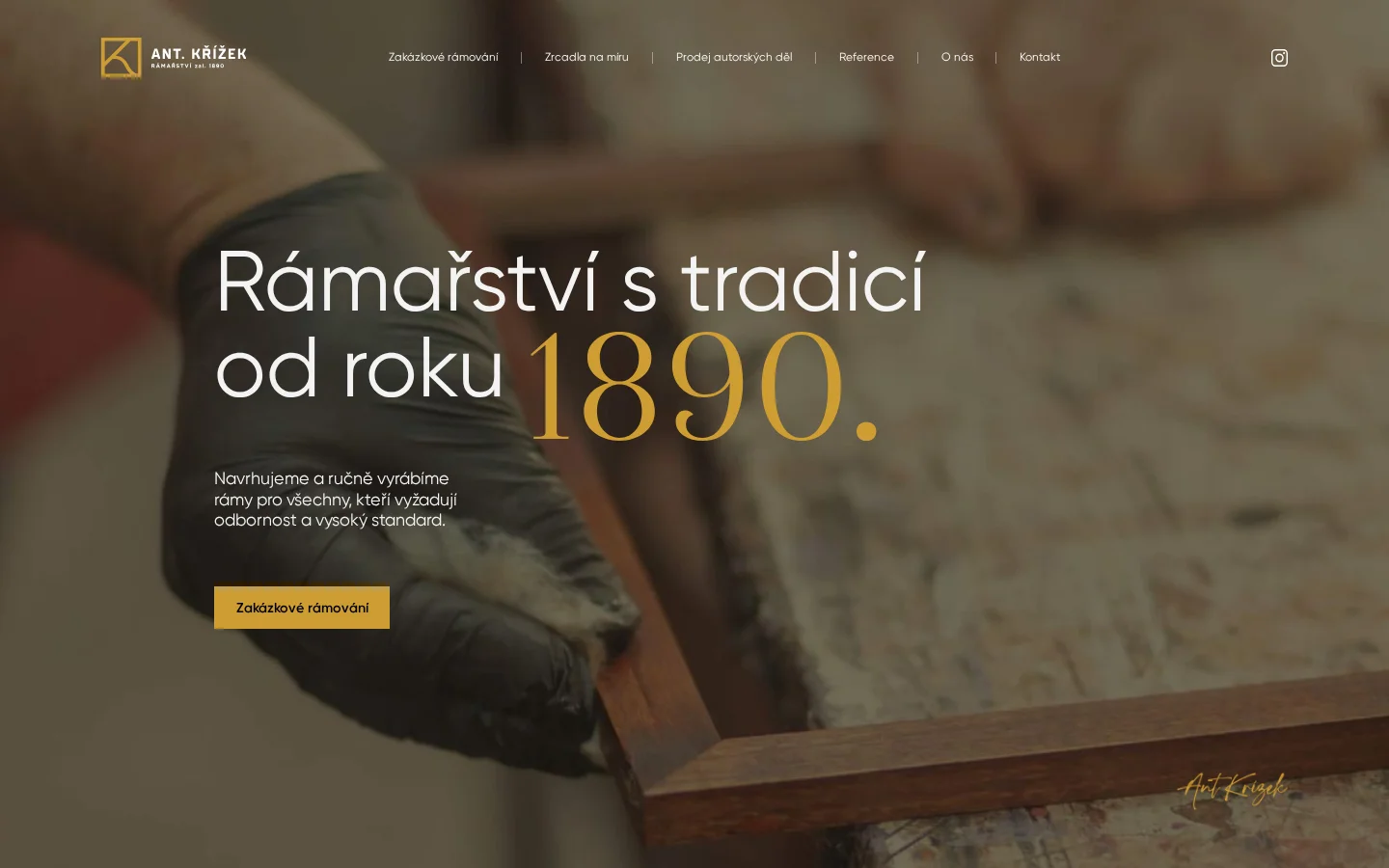 Ant. Křížek - rámování obrazů website