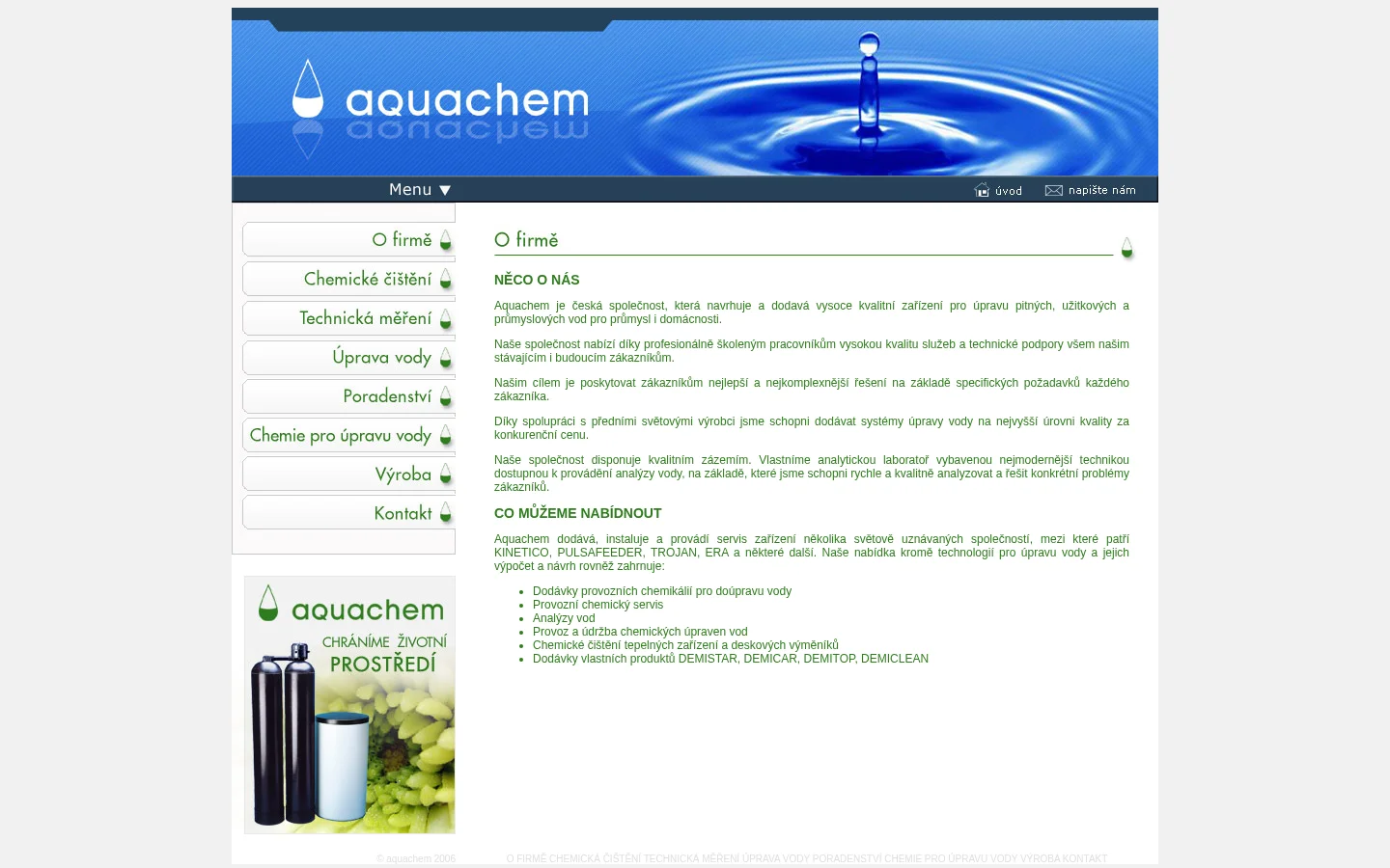 AQUACHEM, s.r.o. website