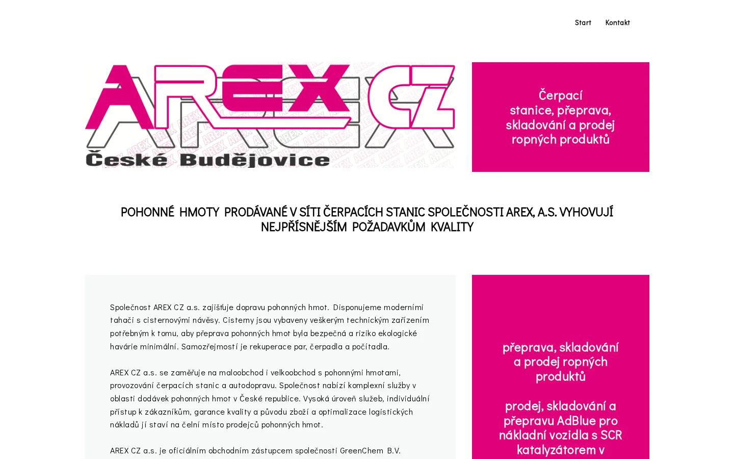 AREX CZ, a.s. website