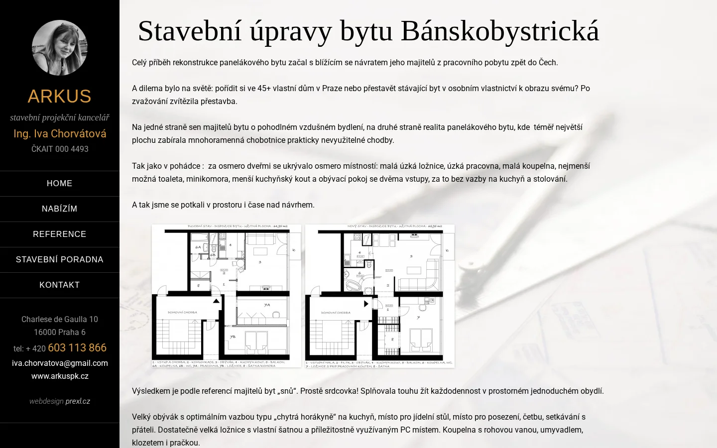 ARKUS - Ing. Iva Chorvátová website