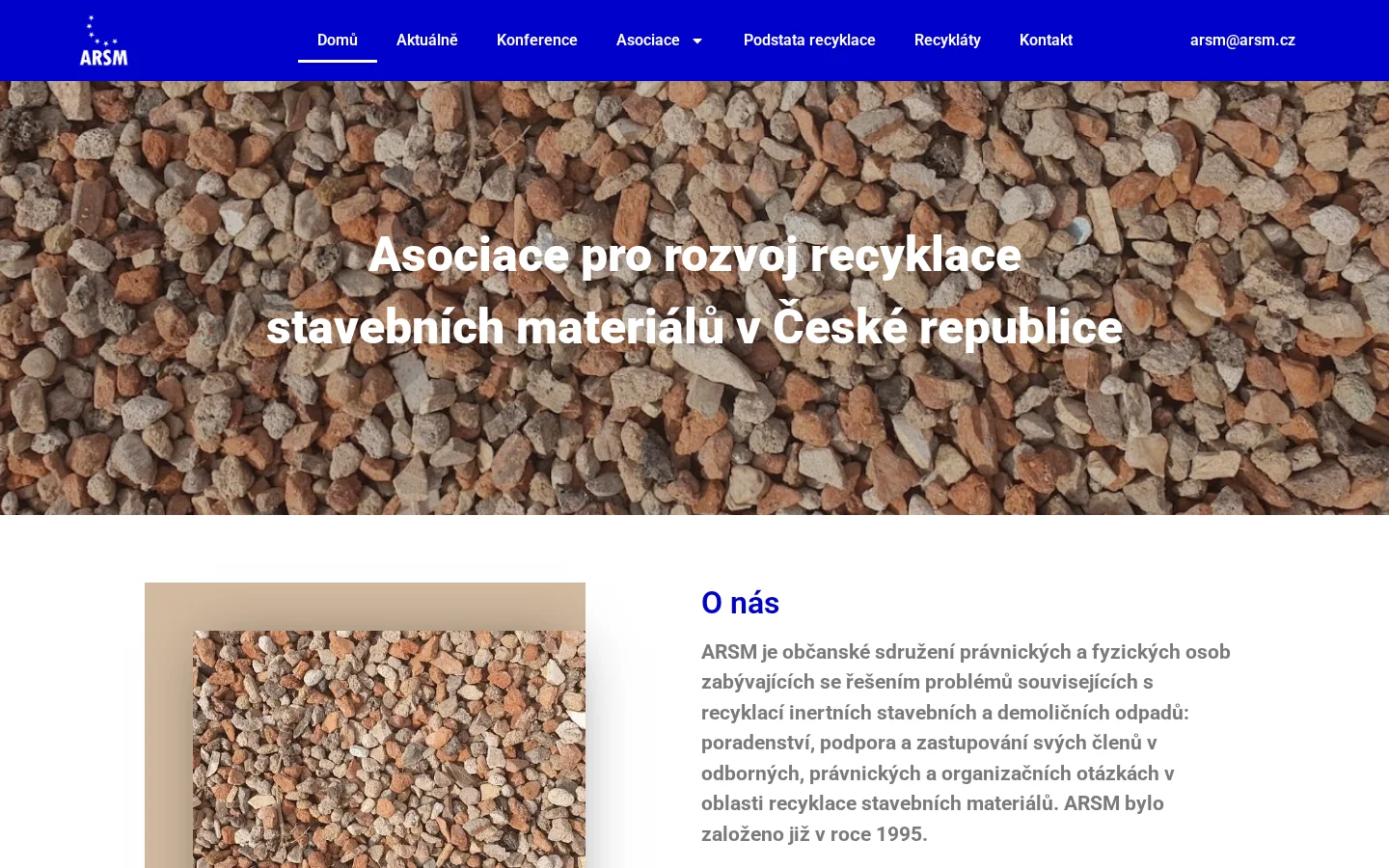 Asociace pro rozvoj recyklace stavebních materiálů v ČR, z.s. website