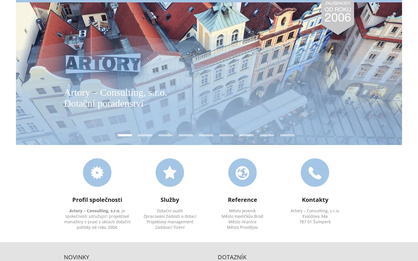 Artory - Consulting, s.r.o. website