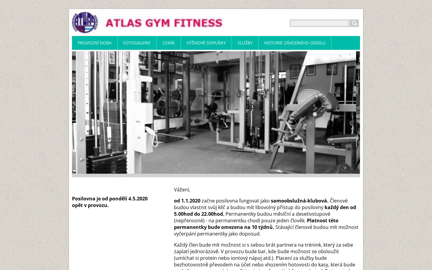 Fitcentrum Atlas website