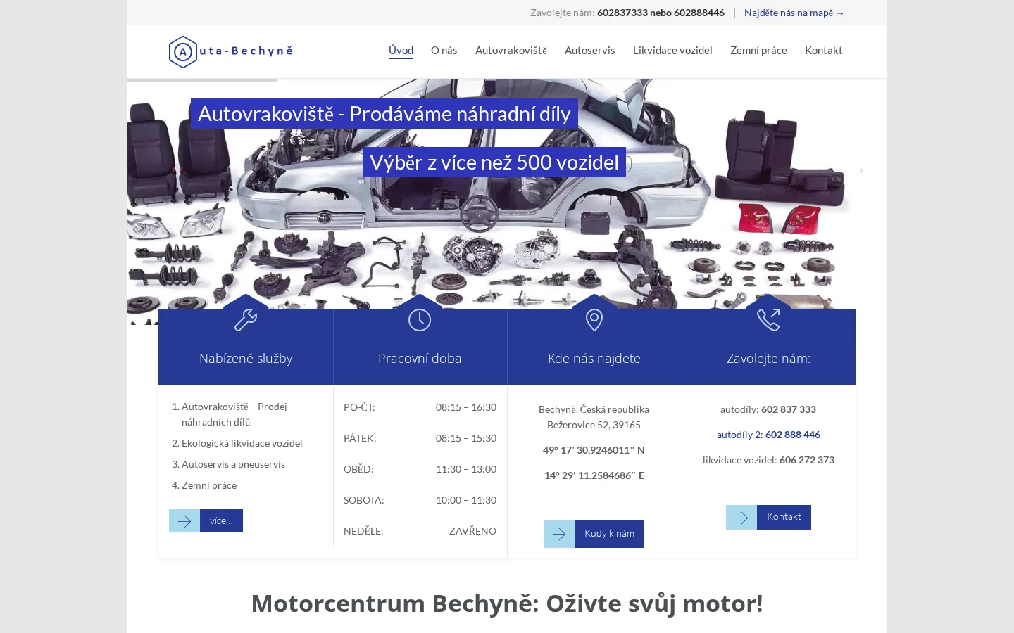 Auta Bechyně website