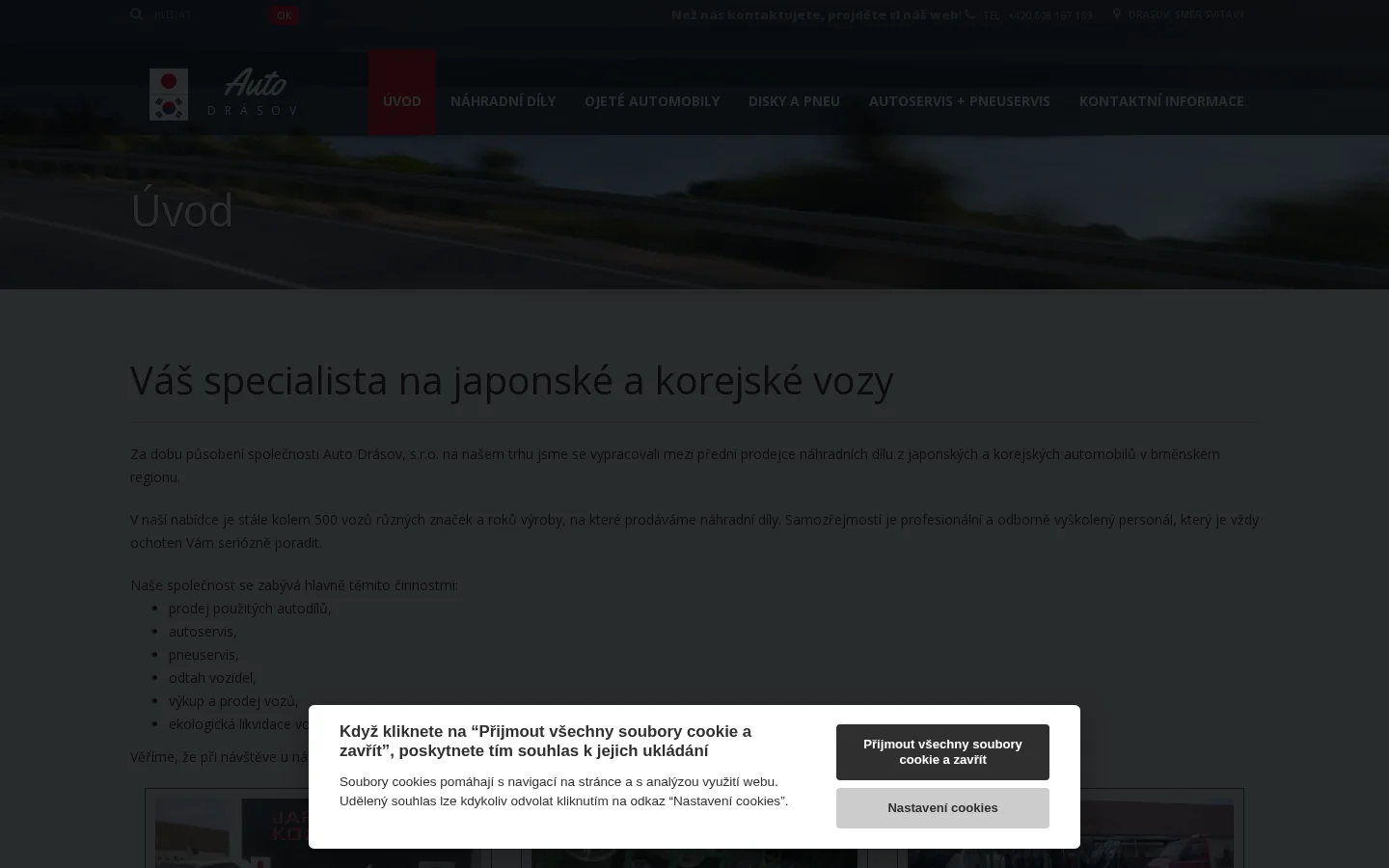 JAPONSKÉ A KOREJSKÉ AUTODÍLY AUTO DRÁSOV website