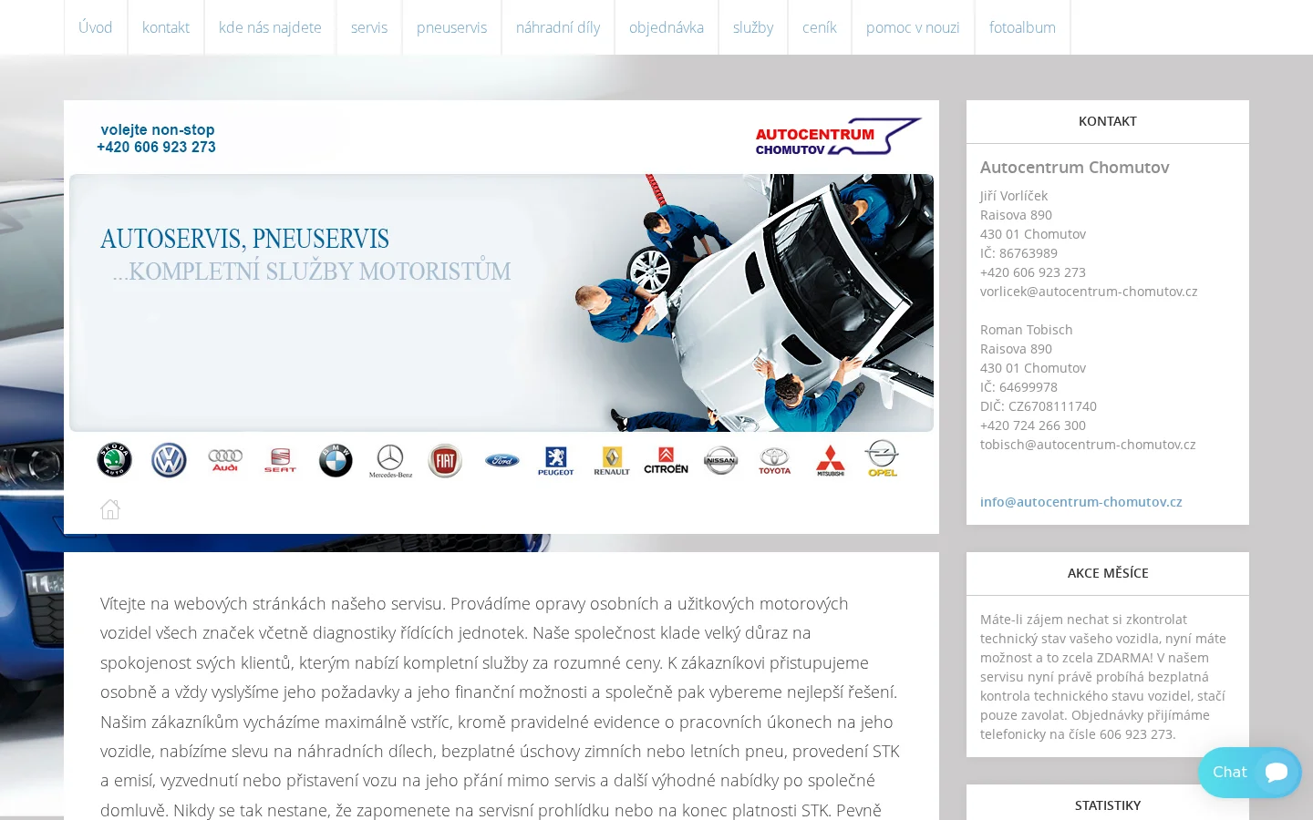 AUTOCENTRUM Chomutov website