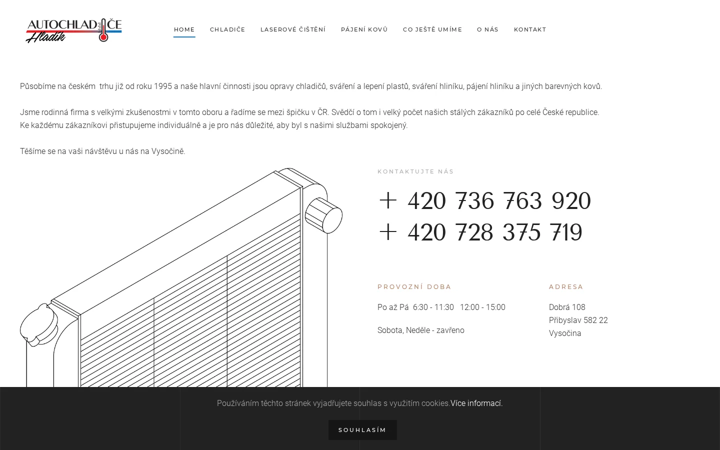AUTOCHLADIČE Hladík website