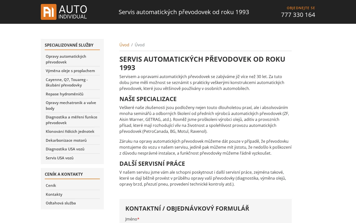 Autoindividual website