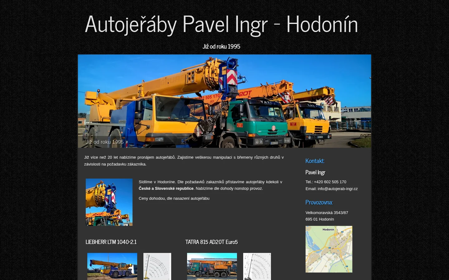 Autojeřáby Pavel Ingr website