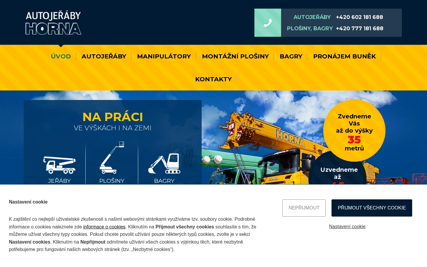Autojeřáby HORNA website