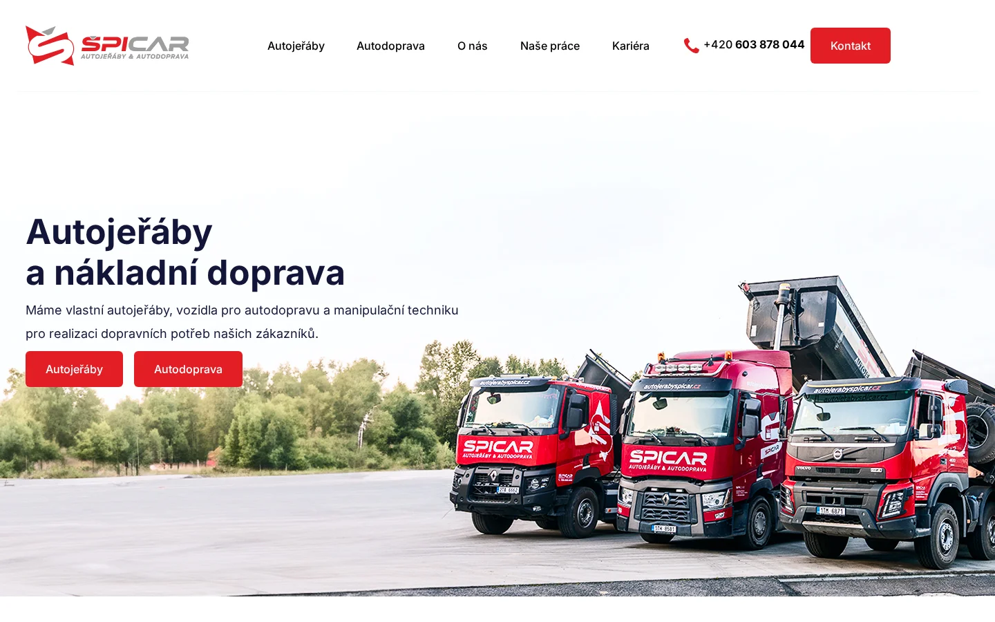 Autojeřáby Špicar website