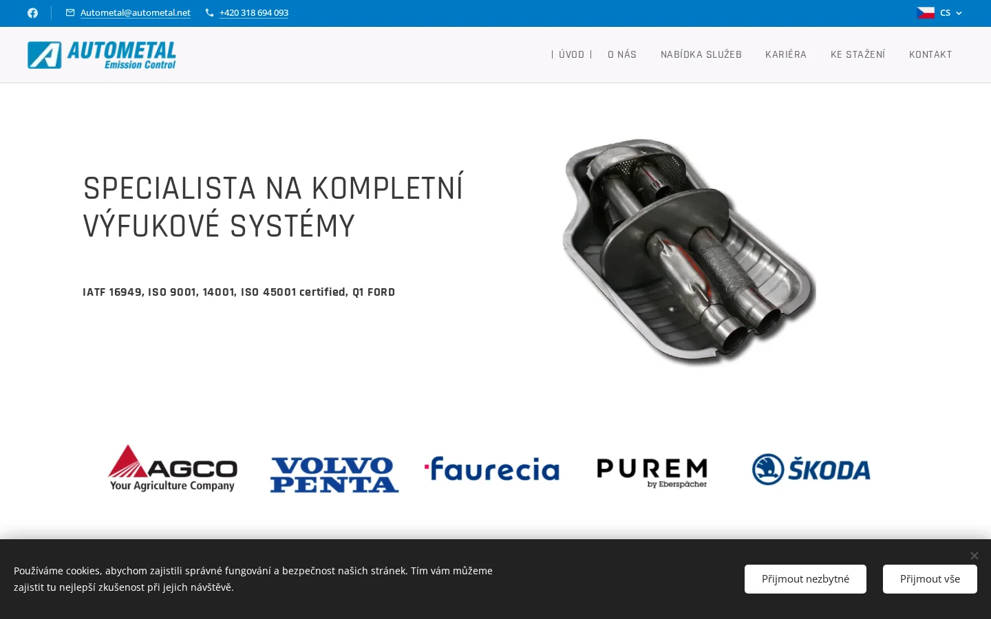 Autometal, spol. s r.o. website