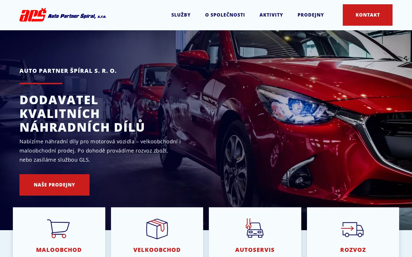 Auto partner Špíral, s.r.o. website