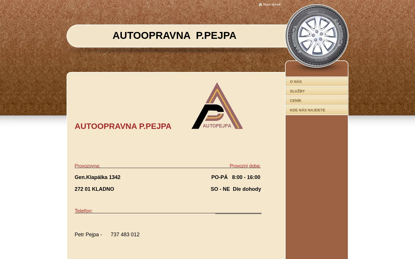 AUTOOPRAVNA P. PEJPA website
