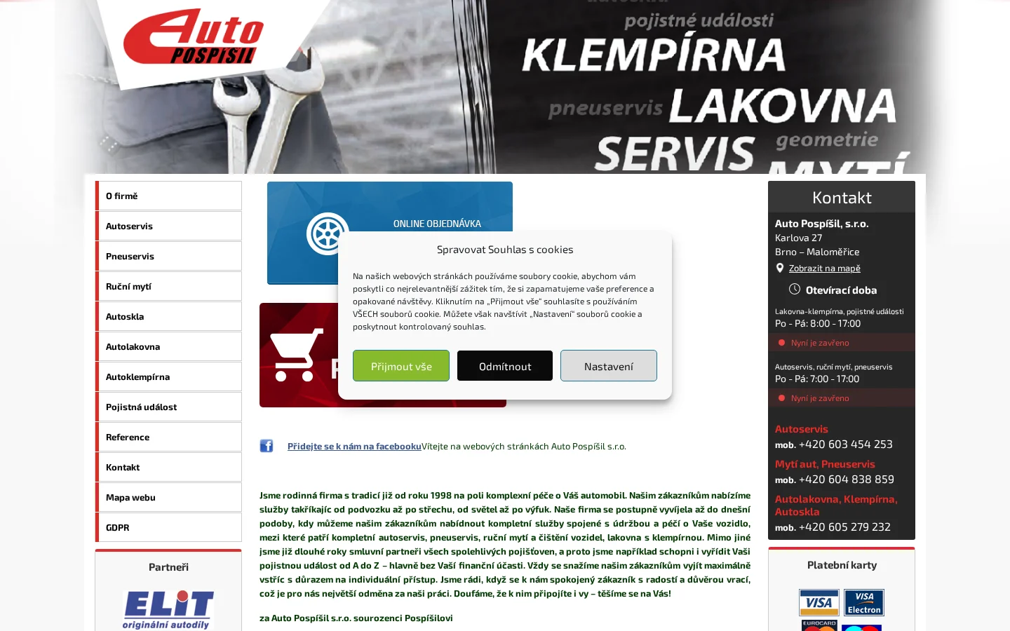 AUTO POSPÍŠIL, s.r.o. website