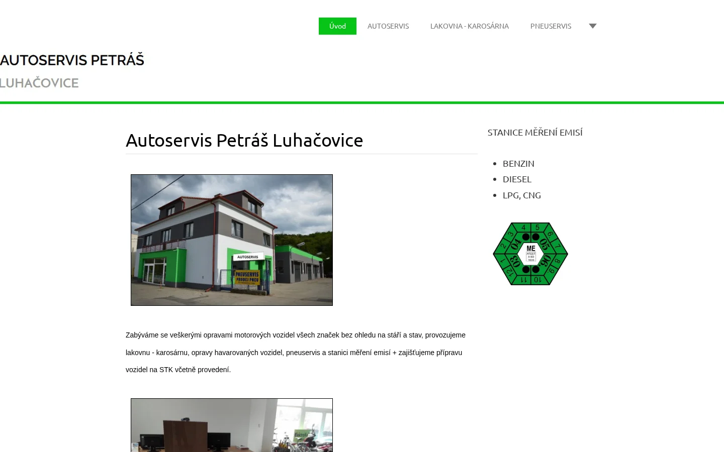 Autolakovna, karosárna Petráš website
