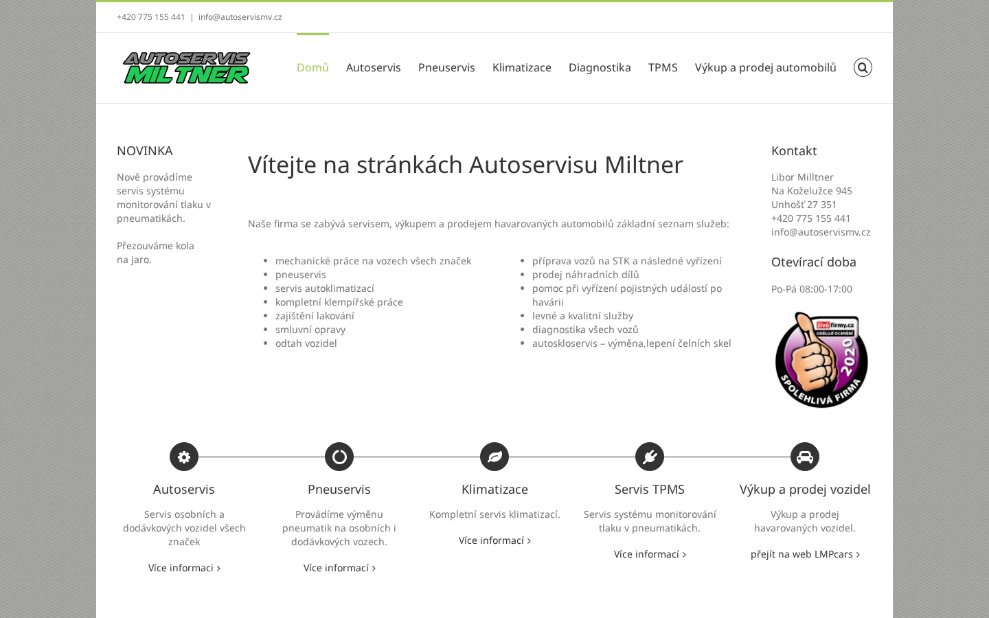 AUTOSERVIS MILTNER website