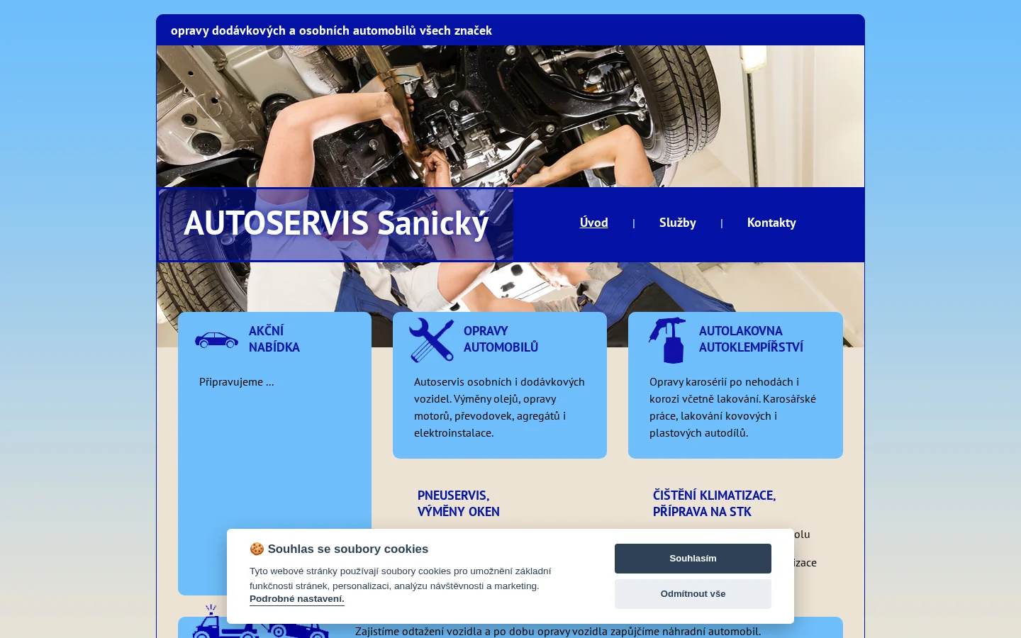 Autoservis Pavel Sanický website