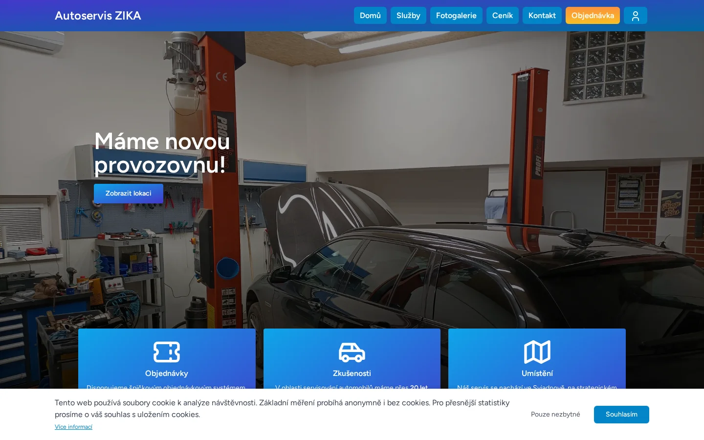 Autoservis ZIKA website