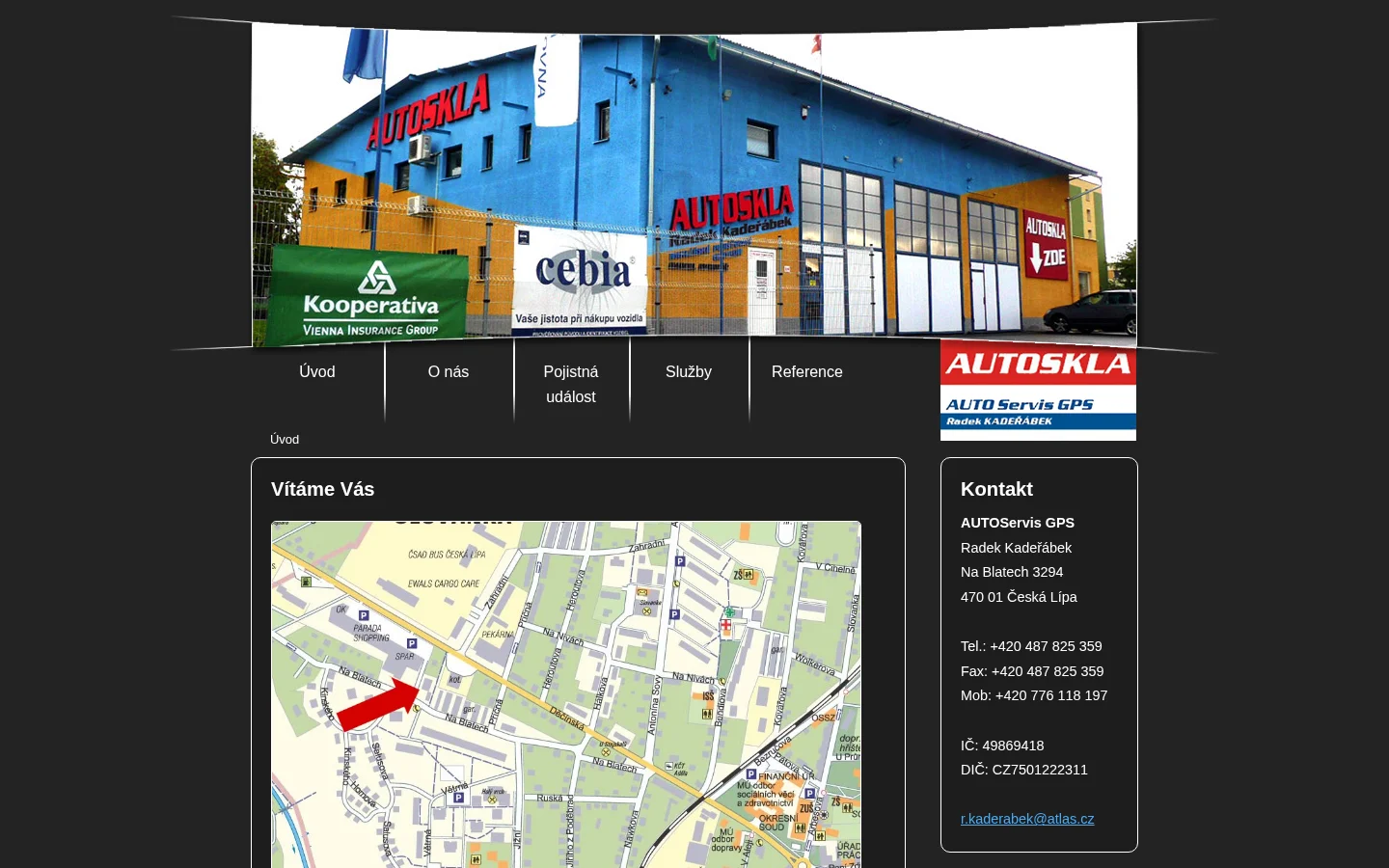 AUTOSKLA Radek Kadeřábek website