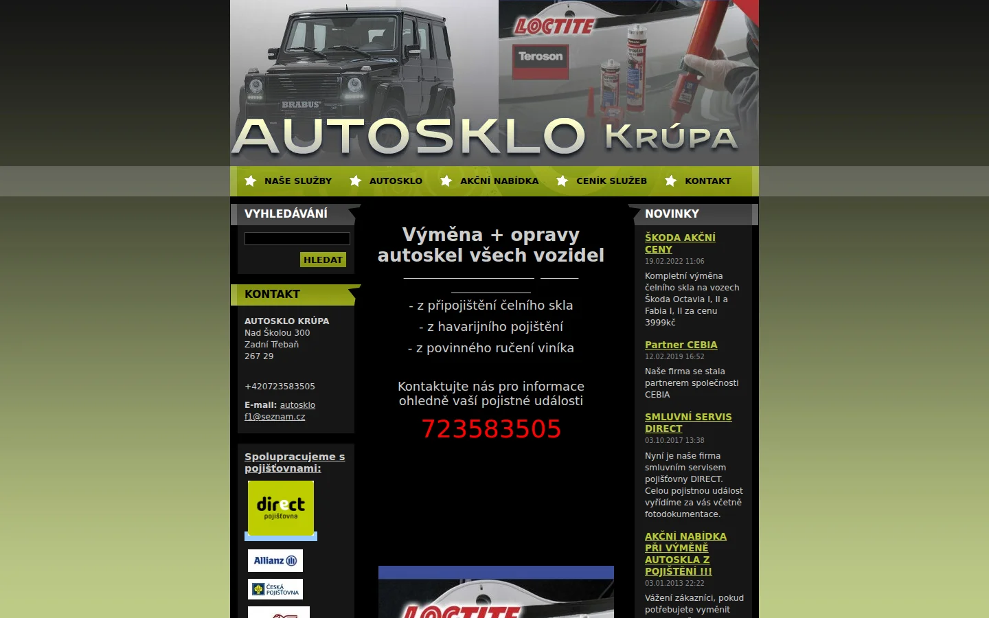 AUTOSKLOSERVIS website