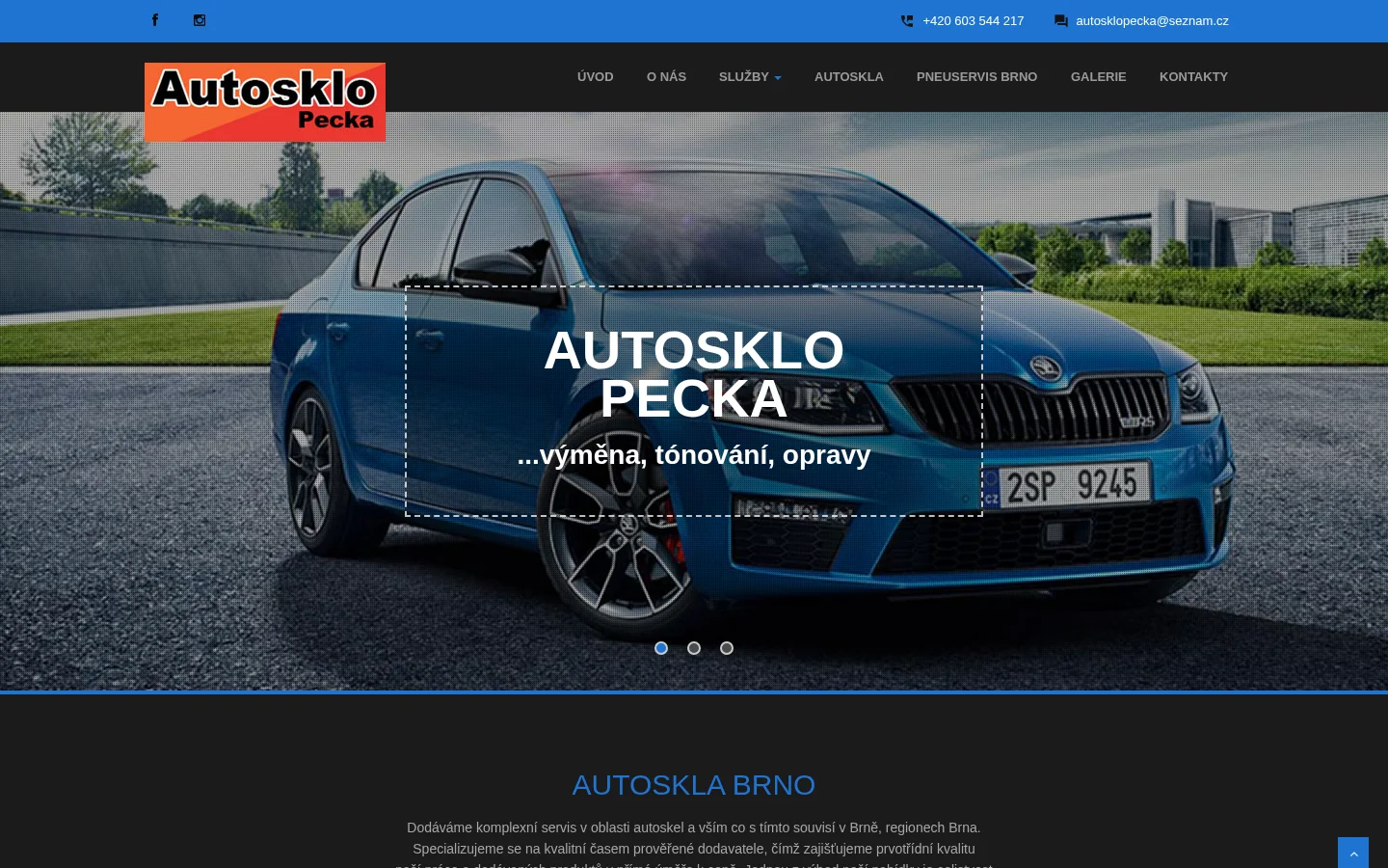 AUTOSKLO PECKA, s.r.o. website
