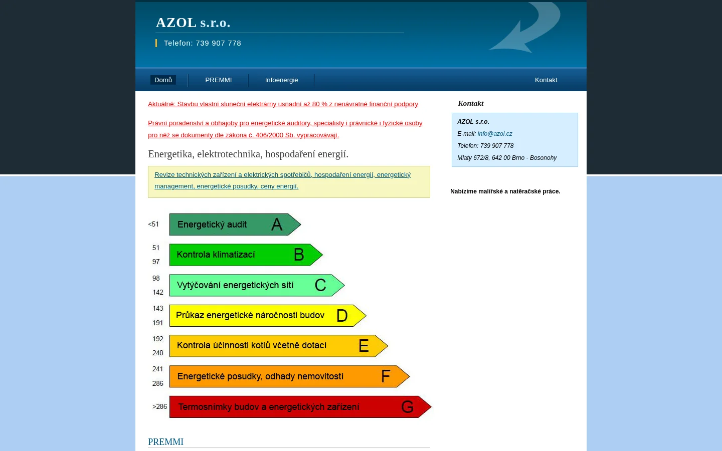 AZOL, s.r.o. website