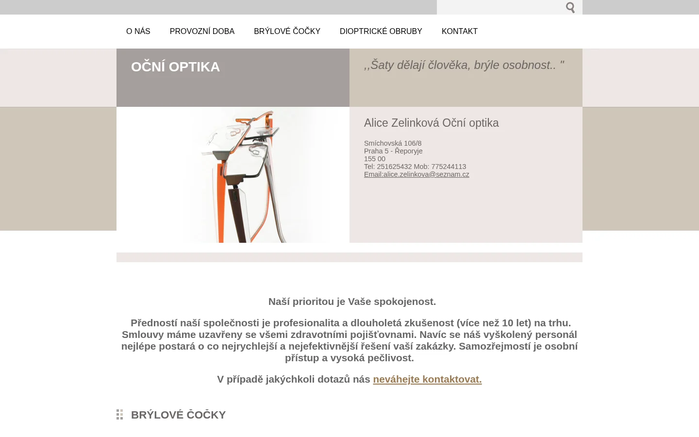 OČNÍ OPTIKA - Alice Zelinková website