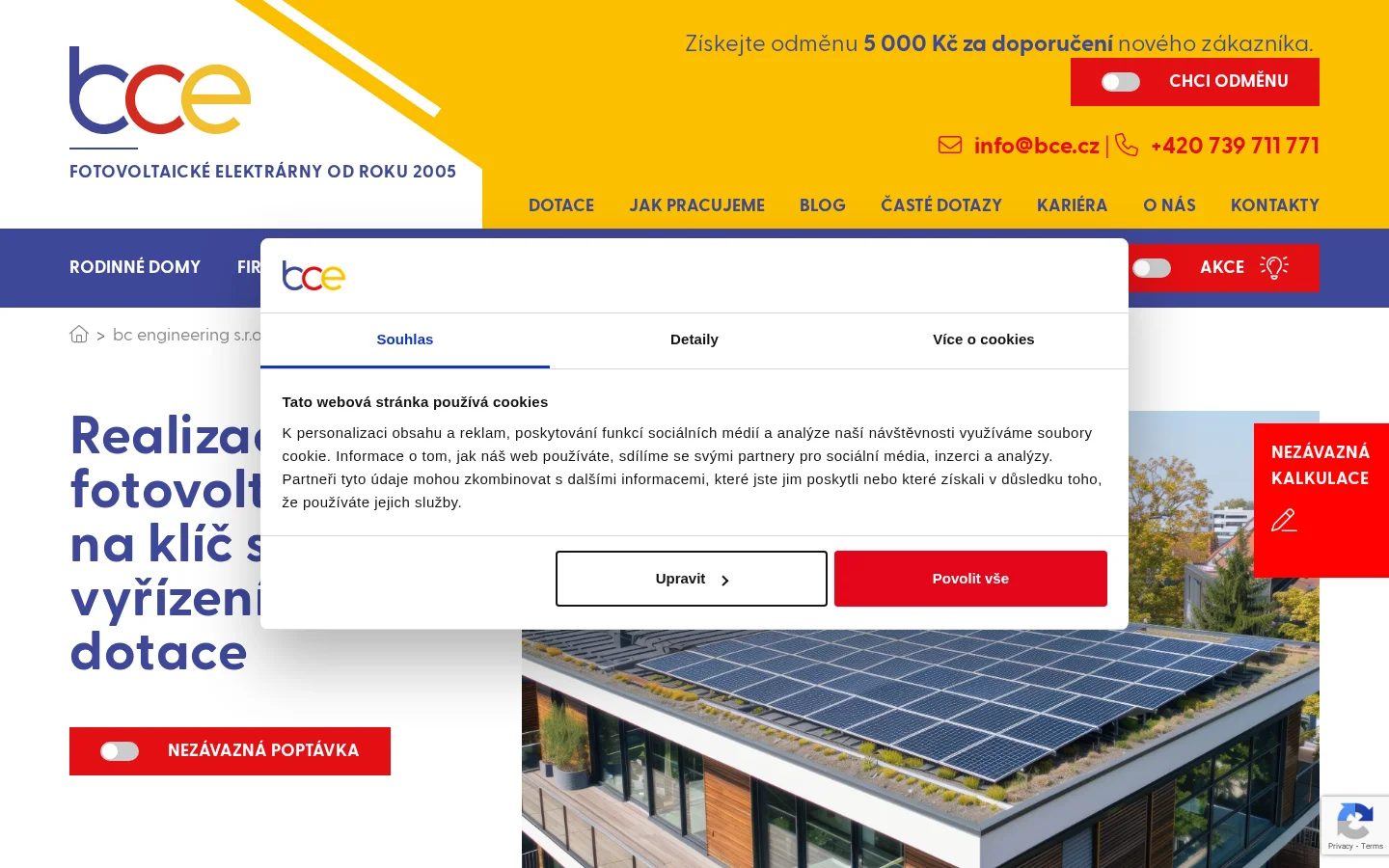 BCE fotovoltaické elektrárny website
