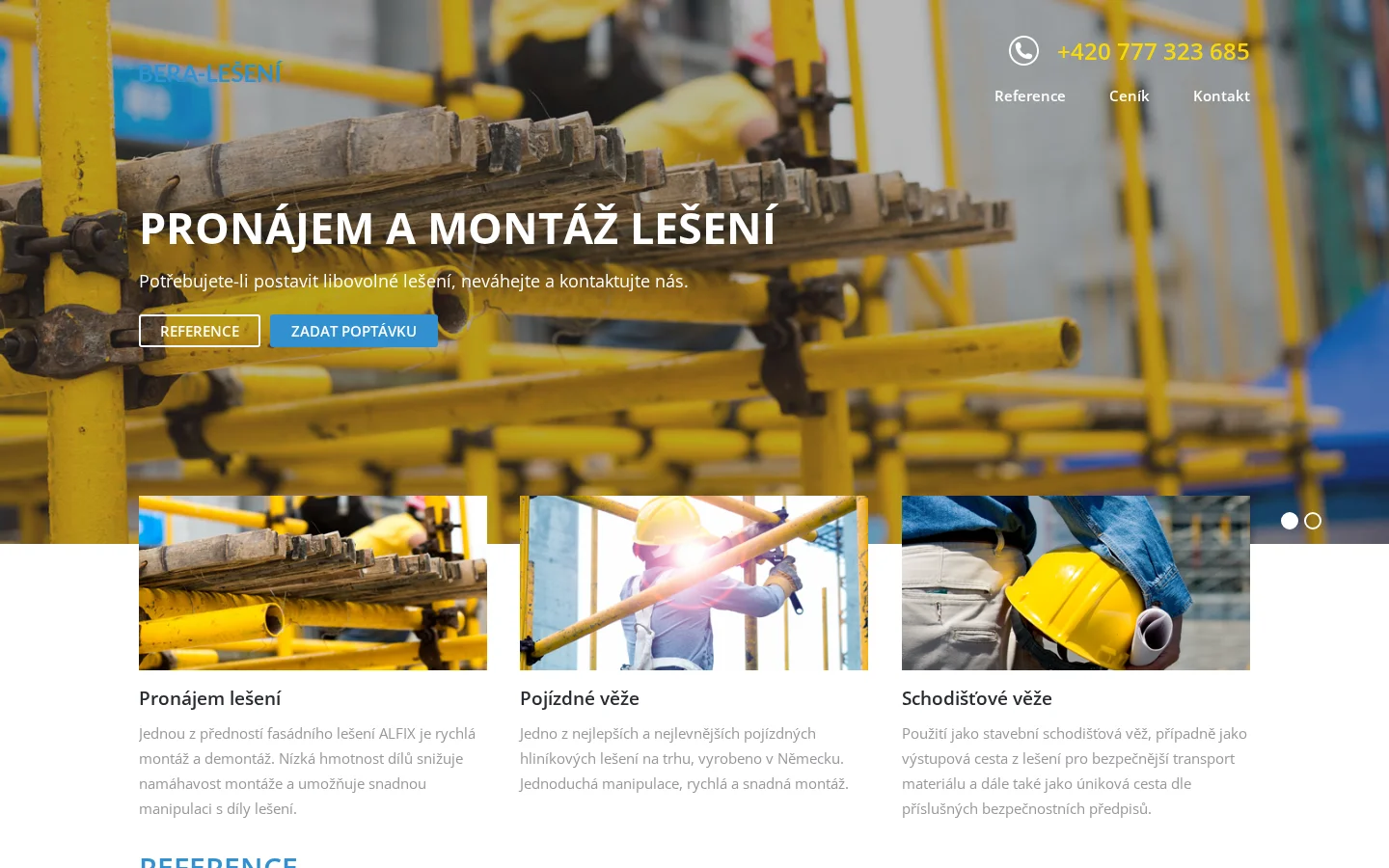 BERA - LEŠENÍ, s.r.o. website