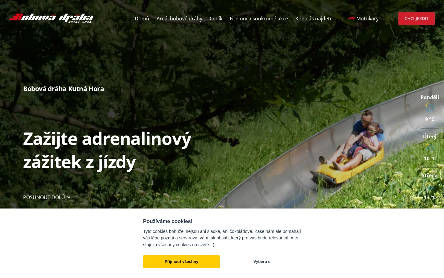 Kutnohorská bobová dráha, s.r.o. website