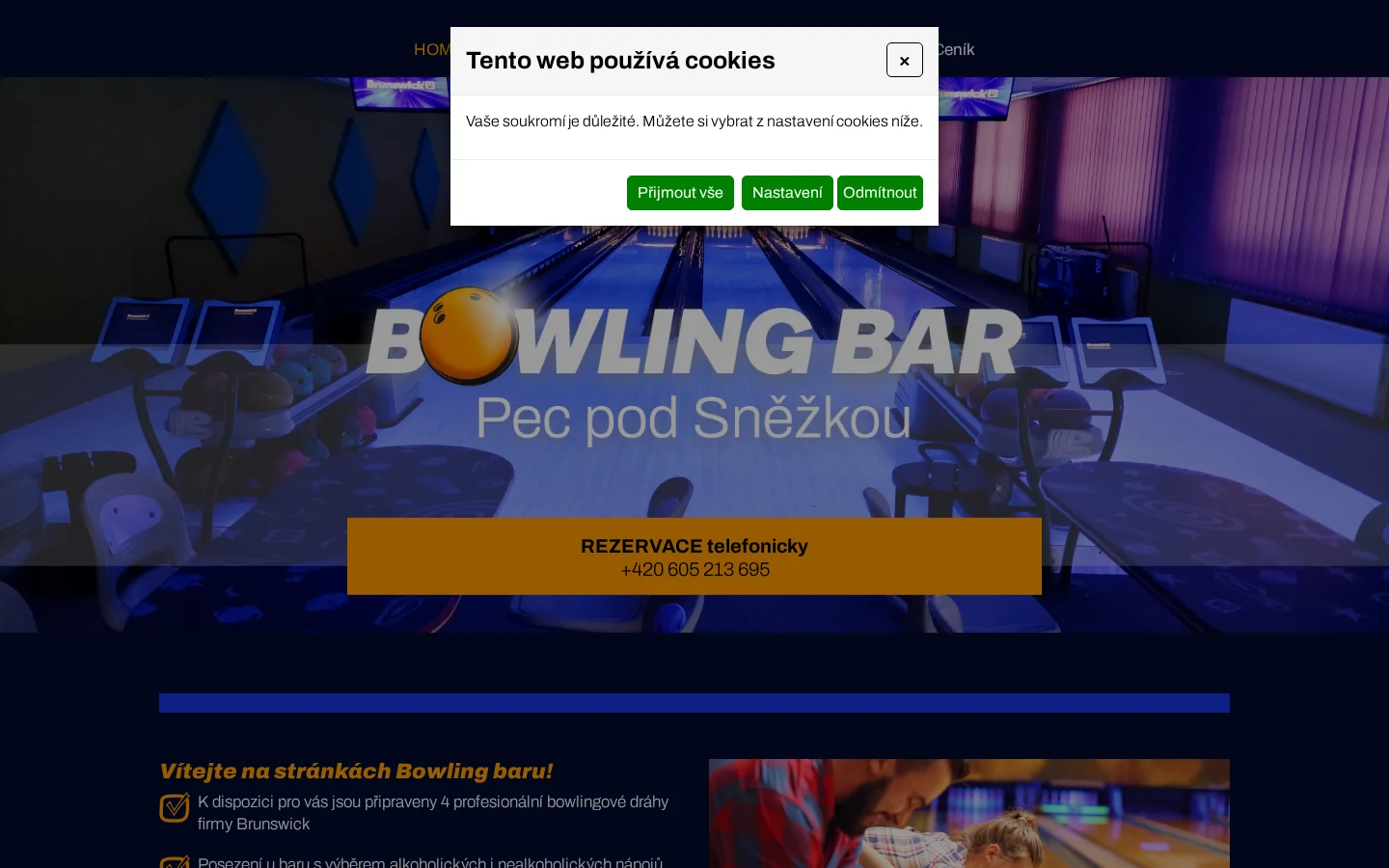 Bowling Bar website