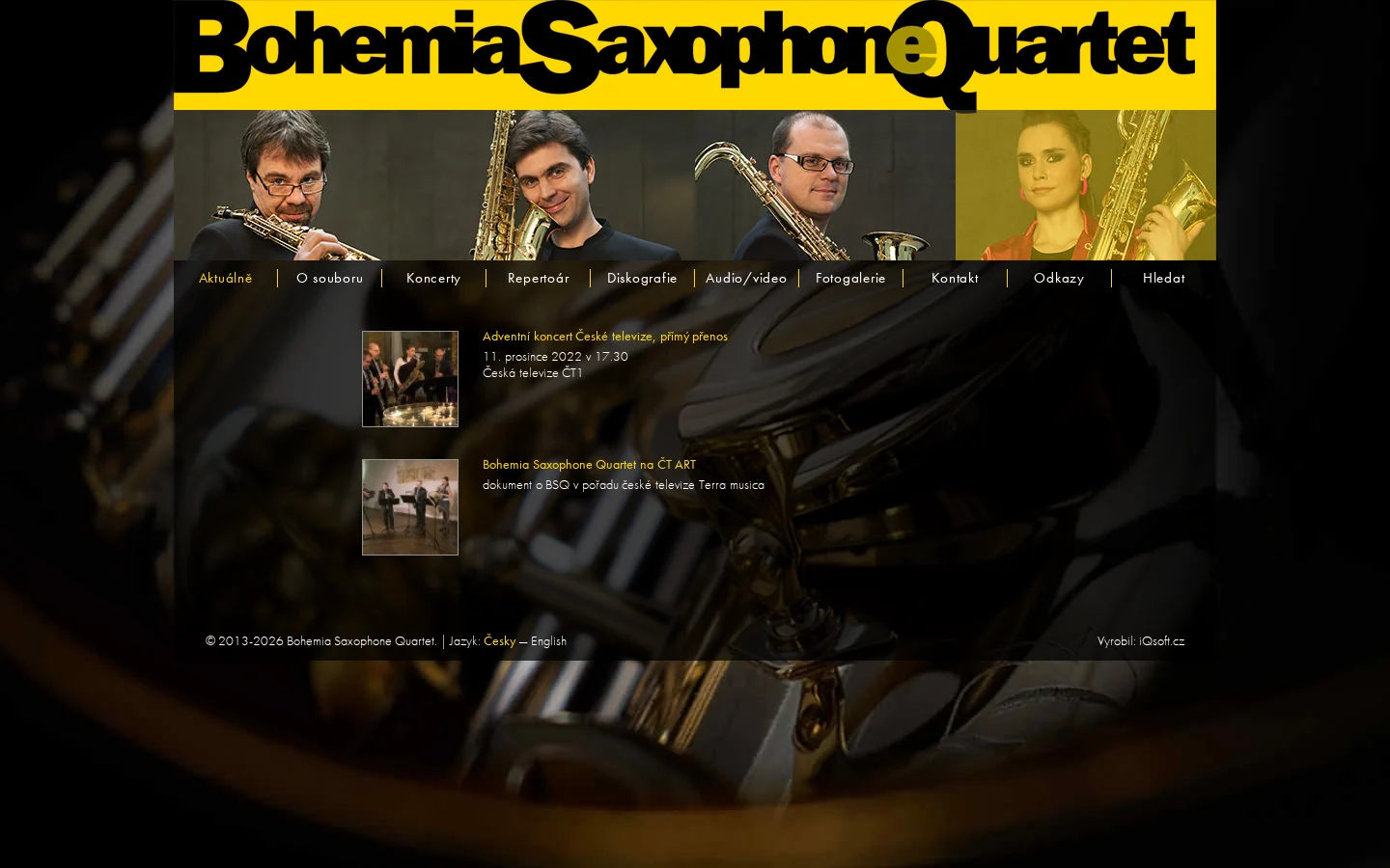Saxofonové kvarteto Bohemia website