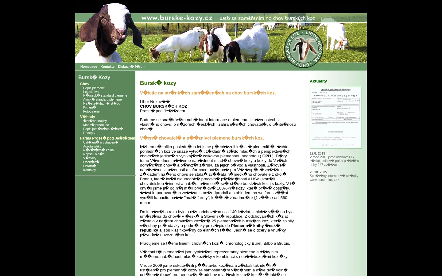 Libor Nekovář - Chov burských koz website