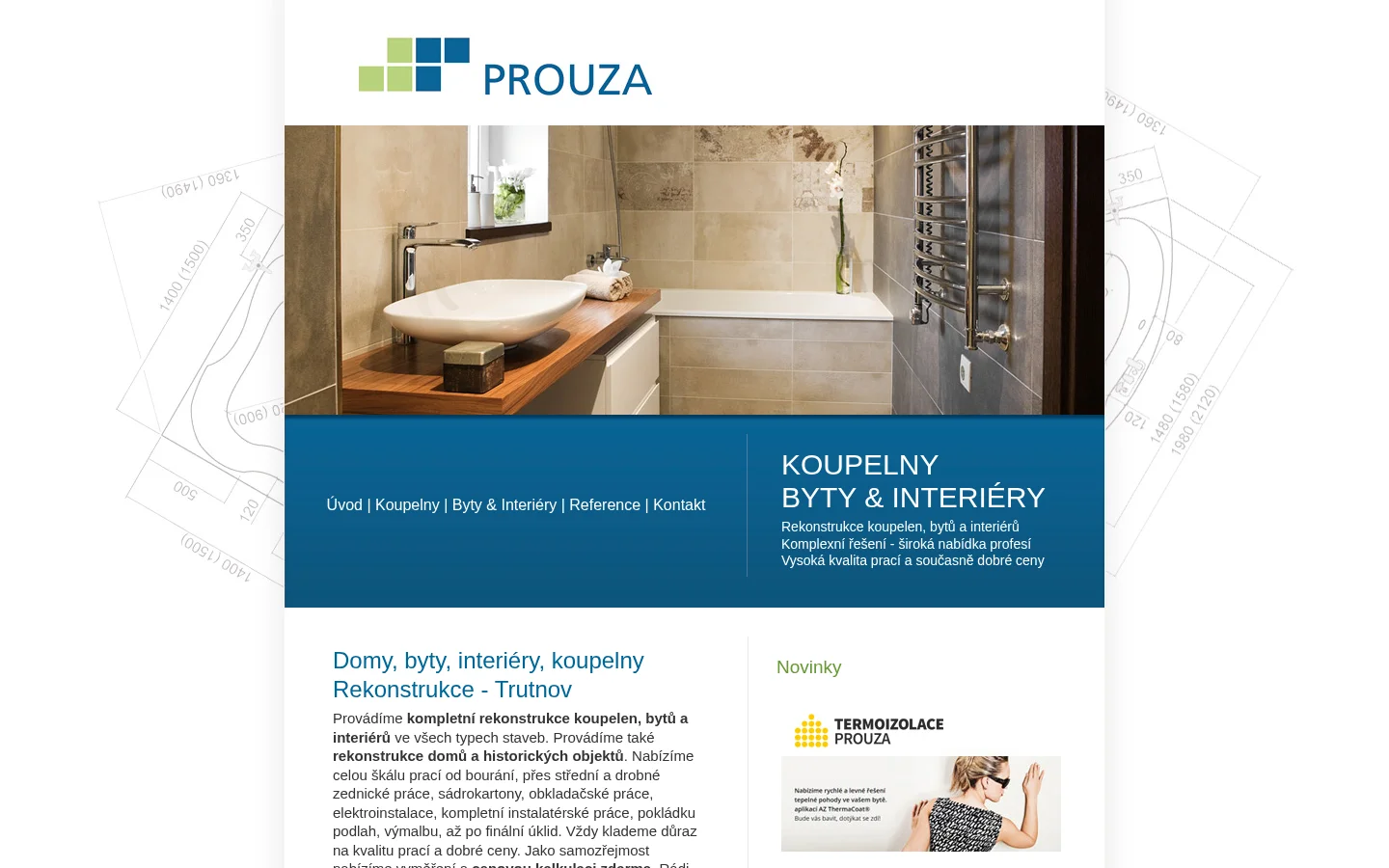 Rekonstrukce bytů a koupelen Prouza website